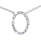 <span style="color:purple">SPECIAL!</span> .24ct G SI 14K White Gold Round & Baguette Diamond Oval Shape Pendant Necklace 16"+2" ext chain