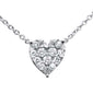 <span style="color:purple">SPECIAL!</span> .34ct G SI 14K White Gold Heart Shaped Pendant Necklace 16"+2" ext chain