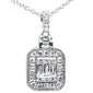 <span style="color:purple">SPECIAL!</span> .34ct G SI 14K White Gold Round & Baguette Diamond Pendant Necklace 18"