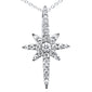 <span style="color:purple">SPECIAL!</span>  .42ct G SI 14K White Gold Diamond Starburst Charm Pendant Necklace 18"