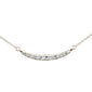 <span>DIAMOND CLOSEOUT! </span> .25ct G SI 14K Yellow Gold Curve Bar Round Diamond Pendant Necklace 18" Long
