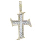 <span>DIAMOND CLOSEOUT! </span> .48ct G SI 10K Yellow Gold Diamond Cross Necklace Pendant
