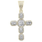 <span>DIAMOND  CLOSEOUT! </span>  .80ct G SI 10K Yellow Gold Round & Baguette Diamond Cross Pendant