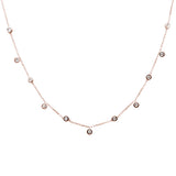 .33ct G SI 14K Rose Gold Diamond by the Yard Necklace 18"