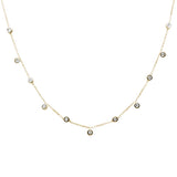 .36ct G SI 14K Yellow Gold Diamond by the Yard Necklace 18"