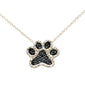 <span style="color:purple">SPECIAL!</span> .10ct G SI 14K Yellow Gold Diamond Dog Paw Pendant Necklace 18"