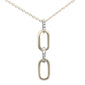 .03ct G SI 14K Yellow Gold Diamond Paperclip Style Drop Pendant Necklace 18"
