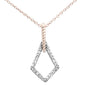 .10ct G SI 14K Two Tone Gold Diamond Drop Necklace Pendant 18"