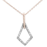 .10ct G SI 14K Rose Gold Diamond Drop Necklace Pendant 18"