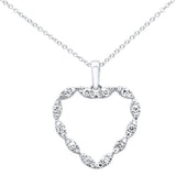 .32ct G SI 14K White Gold Diamond Heart Shaped Necklace Pendant 18"