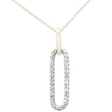 <span>DIAMOND CLOSEOUT! </span>.25ct G SI 14K Yellow Gold Diamond Paper Clip Pendant Necklace 18"