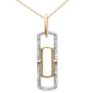 <span style="color:purple">SPECIAL!</span> .19ct G SI 14K Yellow Gold Diamond Paperclip Pendant Necklace 18" Long