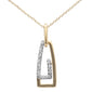 <span style="color:purple">SPECIAL!</span> .09ct G SI 14K Yellow Gold Diamond Paperclip Style Pendant Necklace 18" Long