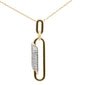 <span style="color:purple">SPECIAL!</span> .15ct G SI 14K Yellow Gold Diamond Paperclip Pendant Necklace 18" Long