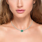 <span style="color:purple">SPECIAL!</span> 4.00ct G SI 14K White Gold Diamond & Natural Green Emerald Gemstone Necklace