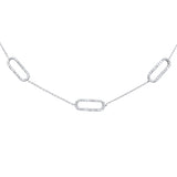 <span>DIAMOND CLOSEOUT! </span>.38ct G SI 14K White Gold Diamond Paperclip Style Chain Necklace Pendant