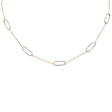 .65ct G SI 14K Yellow Gold Diamond Paperclip Style Chain Necklace Pendant