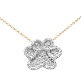 <span>DIAMOND CLOSEOUT! </span>  .46ct G SI 14K Yellow Gold Diamond Dog Paw Necklace Pendant 18" Long