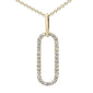 <span style="color:purple">SPECIAL!</span> .16ct G SI 14K Yellow Gold Diamond Paperclip Pendant Necklace
