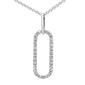<span style="color:purple">SPECIAL!</span> .16ct G SI 14K White Gold Diamond Paperclip Pendant Necklace
