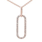<span style="color:purple">SPECIAL!</span> .16ct G SI 14K Rose Gold Diamond Paperclip Pendant Necklace