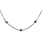 <span style="color:purple">SPECIAL!</span> 5.09ct G SI 14K White Gold Round Blue Sapphire Gemstone & Diamonds Tennis Necklace 18"