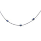 <span style="color:purple">SPECIAL!</span> 6.22ct G SI 14K White Gold Diamond & Oval Blue Sapphire Gemstone Tennis Necklace 18"