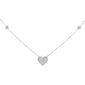 <span style="color:purple">SPECIAL!</span> .29ct G SI 14K White Gold Diamond Heart Shape Pendant Necklace 18"