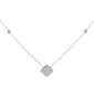 <span style="color:purple">SPECIAL!</span> .27ct G SI 14K White Gold Diamond Geometric Shaped Pendant Necklace 18"