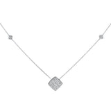 .27ct G SI 14K White Gold Diamond Geometric Shaped Pendant Necklace 18"