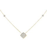 .27ct G SI 14K Yellow Gold Diamond Geometric Shaped Pendant Necklace 18"