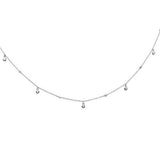 .13ct G SI 14K White Gold Diamond Drop Style Diamond by the Yard Pendant Necklace 18"