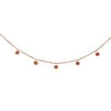 .14ct 14K Rose Gold Natural Ruby Gemstone by the Yard Pendant Necklace 18"