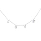<span>DIAMOND  CLOSEOUT! </span>.23ct G SI 14K White Gold Diamond "Love" Script Letters Pendant Necklace 18+2" EXT