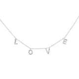 <span>DIAMOND  CLOSEOUT! </span>.23ct G SI 14K White Gold Diamond "Love" Script Letters Pendant Necklace 18+2" EXT