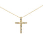 <span style="color:purple">SPECIAL!</span> .10ct G SI 14K Yellow Gold Diamond Cross Pendant Necklace