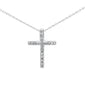 <span style="color:purple">SPECIAL!</span> .10ct G SI 14K White Gold Diamond Cross Pendant Necklace