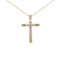<span style="color:purple">SPECIAL!</span> .10ct G SI 14K Yellow Gold Diamond Cross Pendant Necklace