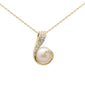 <span style="color:purple">SPECIAL!</span> .13ct G SI 14K Yellow Gold Diamond Pearl Pendant Necklace