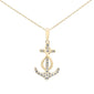 <span style="color:purple">SPECIAL!</span> .20ct G SI 14K Yellow Gold Diamond Anchor Infinity Pendant Necklace