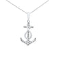 <span style="color:purple">SPECIAL!</span> .20ct G SI 14K White Gold Diamond Anchor Infinity Pendant Necklace