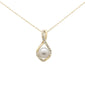 <span style="color:purple">SPECIAL!</span> .10ct G SI 14K Yellow Gold Diamond Pearl Pendant Necklace