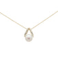 <span style="color:purple">SPECIAL!</span> .08ct G SI 14K Yellow Gold Diamond Pearl Pendant Necklace