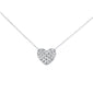 <span style="color:purple">SPECIAL!</span> .11ct G SI 10K White Gold Diamond Heart Pendant Necklace