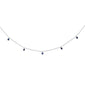 <span style="color:purple">SPECIAL!</span> .31ct G SI 14K White Gold Blue Sapphire Bead Style Chain Pendant Necklace