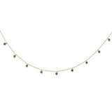 .80ct G SI 14K Yellow Gold Natural Emerald Bead Style Chain Pendant Necklace