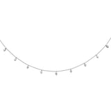 .86ct G SI 14K White Gold Diamond Bead Style Chain Dia by The Yard Pendant Necklace