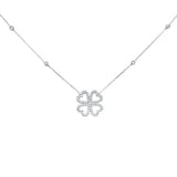 .34ct G SI 14K White Gold Diamond Heart Pendant Necklace