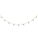 1.08ct G SI 14K Yellow Gold Blue Sapphire Bead Style Chain Pendant Necklace