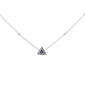 <span style="color:purple">SPECIAL!</span> .15ct G SI 14K White Gold Diamond Blue Sapphire Pendant Necklace